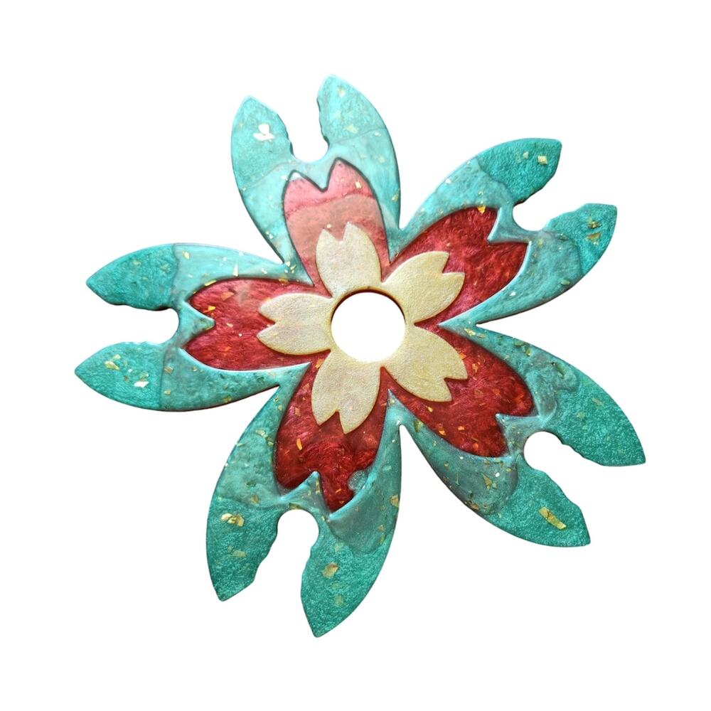 Wine caddy flower handcrafted resin